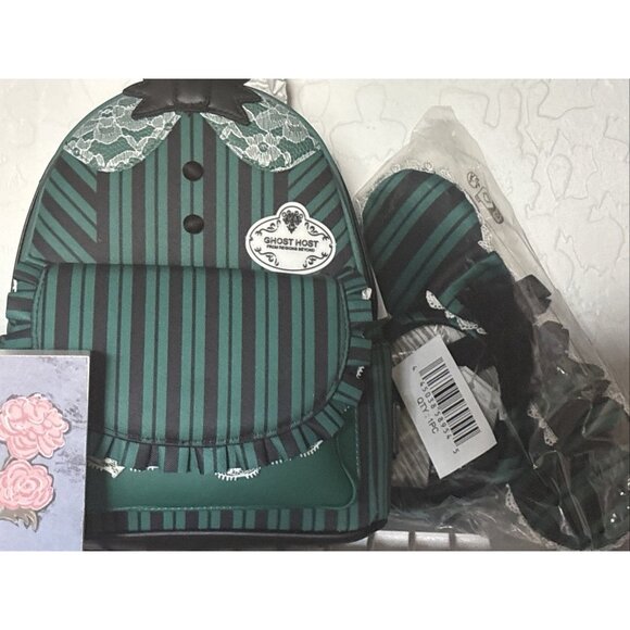 NWT Loungefly Disney Haunted Mansion Ghost Host Backpack Ears Set Halloween